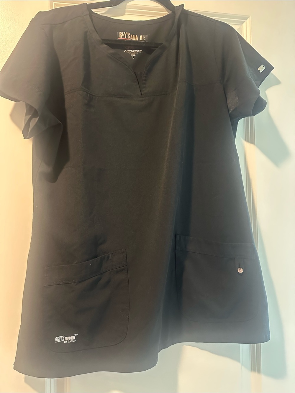 Grey's Anatomy Black Short Sleeve Scrub Top